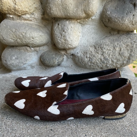 Burberry Brown Pony Hair Heart Loafers - 37 - Picture 9 of 12